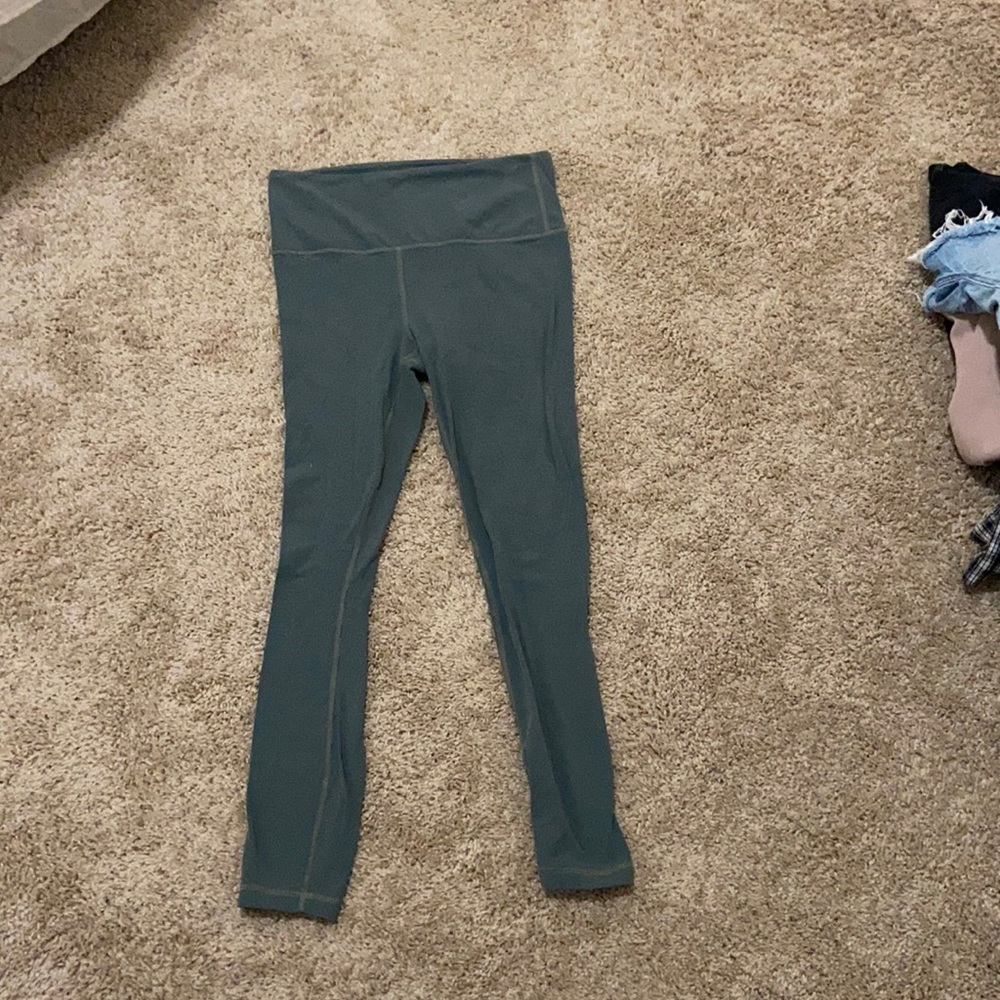 Athleta green leggings, size 2